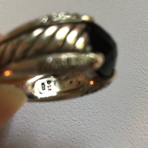 DAVID YURMAN Onyx & Diamond Cable Ring - Picture 12 of 13